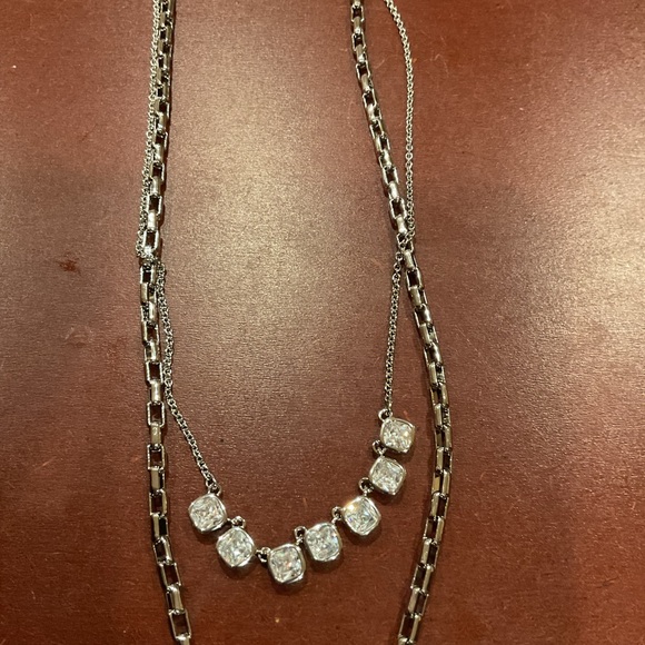 Can’t Be Stopped: Luxe Layer Necklace: CZ on Silver Plating - Picture 2 of 4